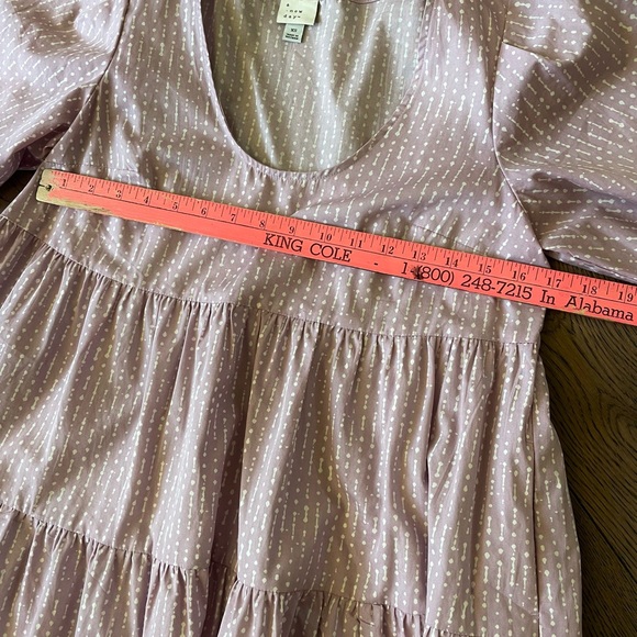 A NEW DAY Lavender/White Pattern Short Sleeve Dress XS(fits more like a small) - Picture 7 of 8